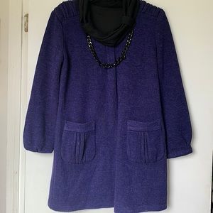 BNWL SZ XL PURPLE TOP WITH BLACK CHAIN NECKLACE & 2 LOVELY POCKETS IN THE FRONT!